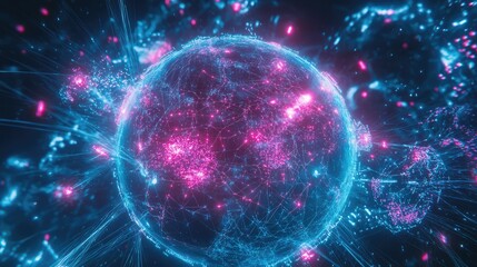 Obraz premium Global network connection graphic of the earth.