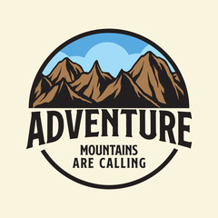 vector illustration of a badge mountain 
