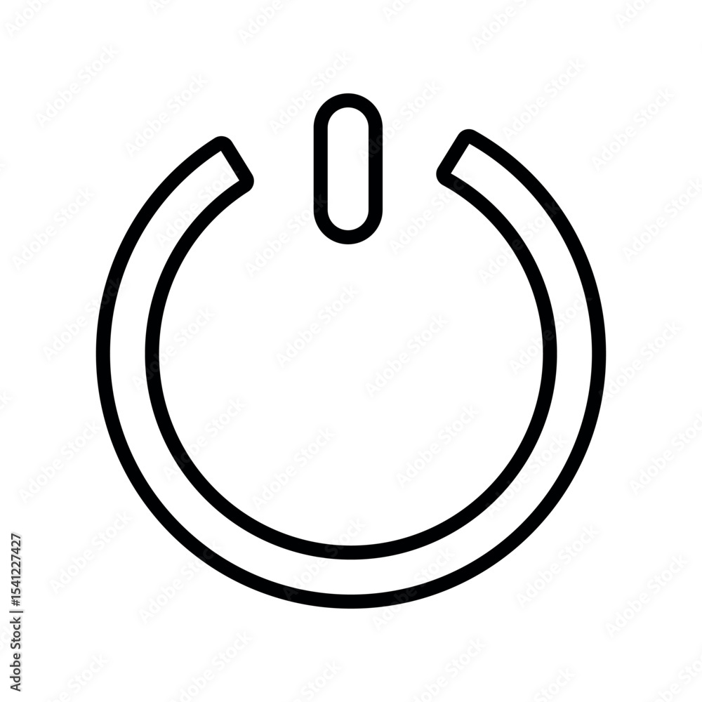 Fototapete power button icon vector, start power button vector, outline style power button, power button symbol