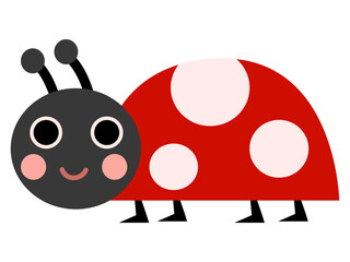 Cartoon Illustration of a Cute Ladybug
