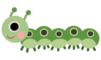Cute Cartoon Caterpillar Illustration