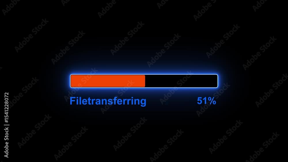 Aufkleber file transferring bar animation. neon 100% bar motion graphics. glowing progress bar indicator. abst