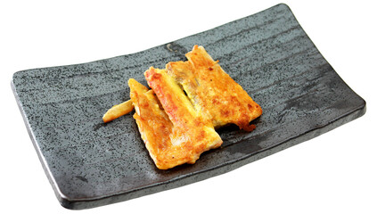 Korean Traditional Sanjeok Skewers on Ceramic Plate