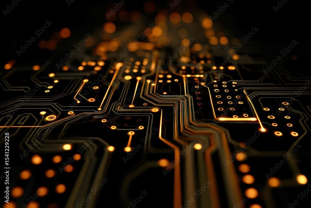 Poster a close up of a circuit board with many small lights on it