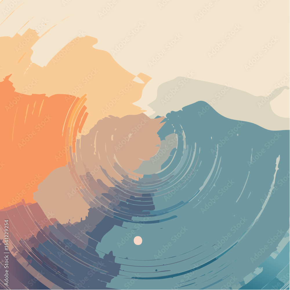 Poster a soft abstract vector with blurred circles and loose marks, using gentle texture and subtle depth.
