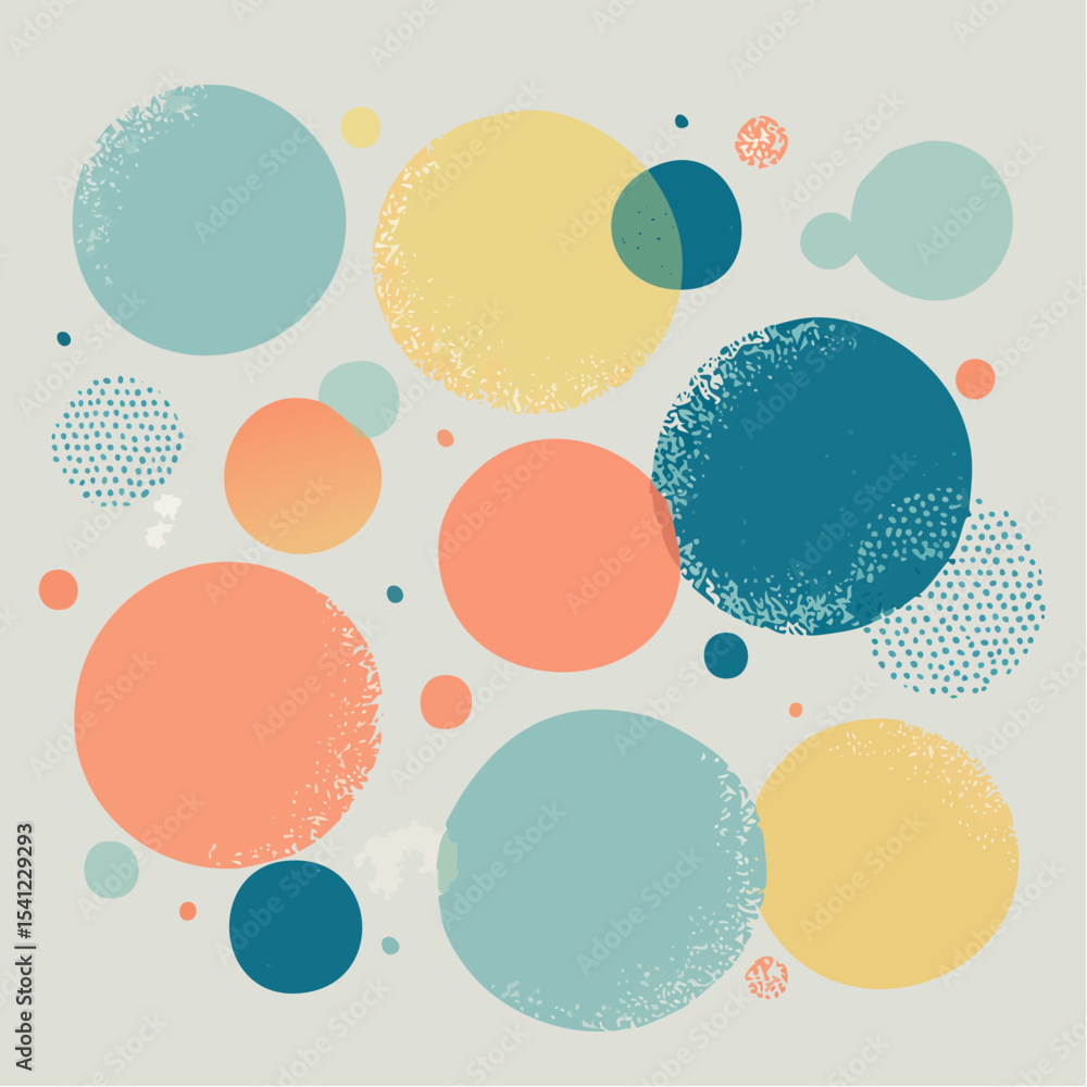 Poster a soft abstract vector with blurred circles and loose marks, using gentle texture and subtle depth.