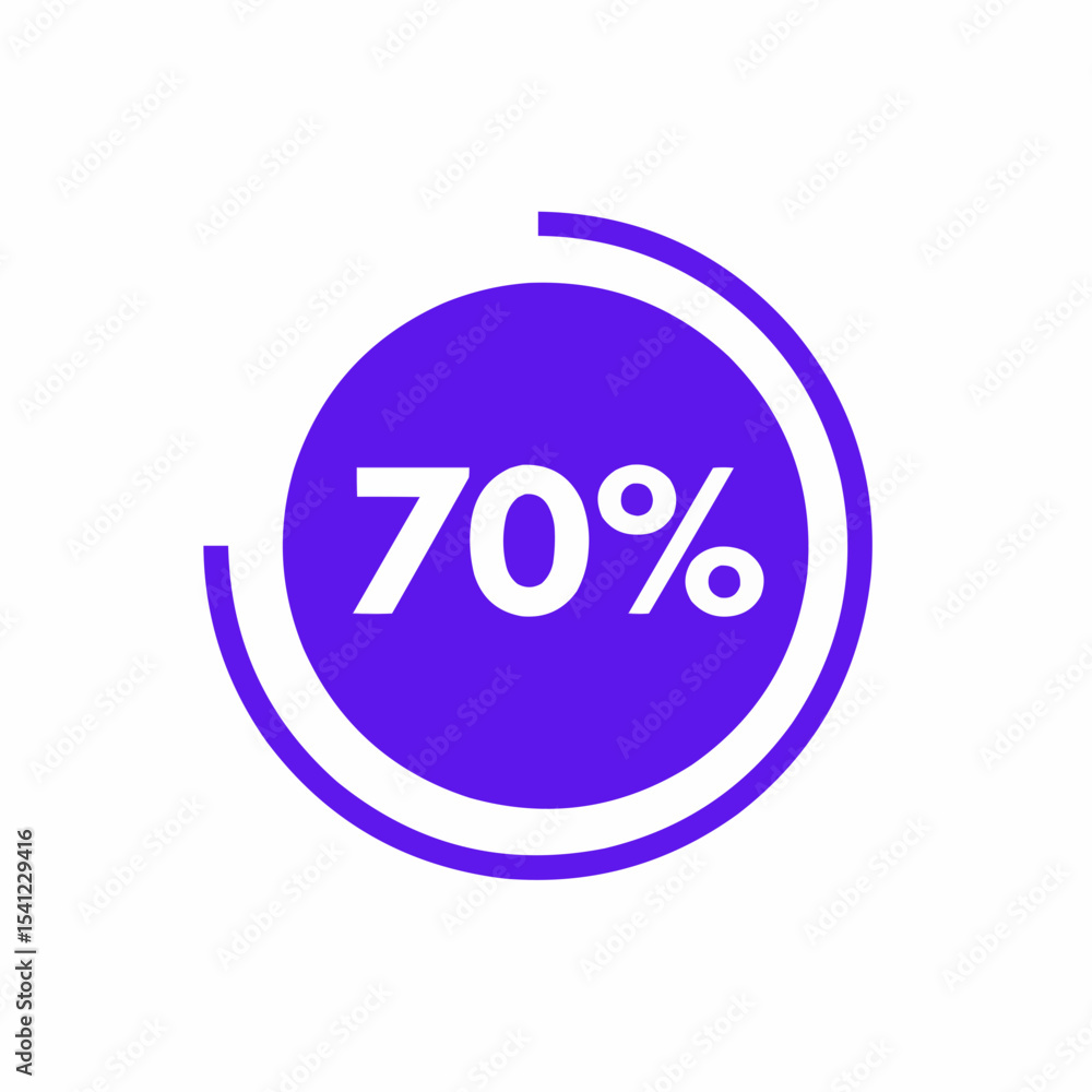 Poster loading circle bar of 70% in blue color