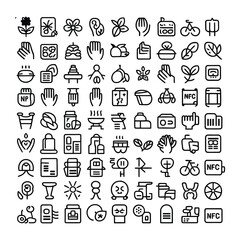 Fototapeta premium Trending Minimalist Icon Set for Web and App UI – Flat Vector Design