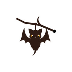 Bat flying vector art illustration.