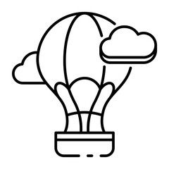 This Air balloon icon is suitable for Transportation, Travel and Tourism, etc