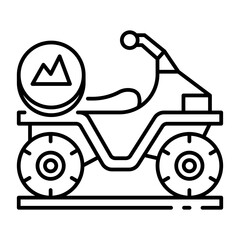This ATV (All Terrain Vehicle) icon is suitable for Transportation, Travel and Tourism, etc