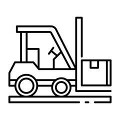 This Forklift icon is suitable for Transportation, Travel and Tourism, etc