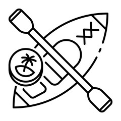 This Kayak icon is suitable for Transportation, Travel and Tourism, etc