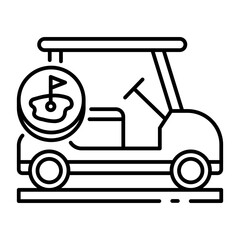 This Golf Cart icon is suitable for Transportation, Travel and Tourism, etc