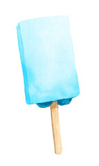 アナログ水彩四角い棒つきアイスキャンディーソーダ