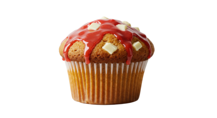 Deliciously Decorated StrawberryWhite Chocolate Muffin