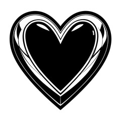 Abstract black and white heart design