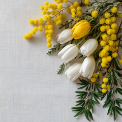 bouquet of white tulips