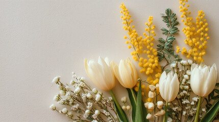 bouquet of white tulips