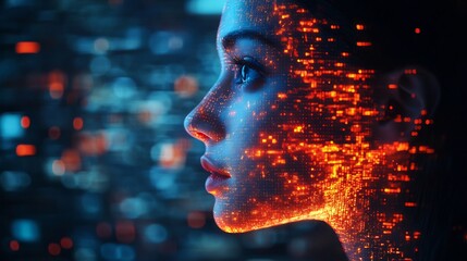 Premium AI art concept poster showcasing digital transformation in the business world