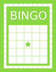 Bingo ticket with no numbers. Empty lotto and keno card template. Clean gambling sheet for party game design, casino-themed projects and vector lucky draw illustrations.