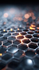 Fototapeta premium Abstract hexagon pattern with light effect