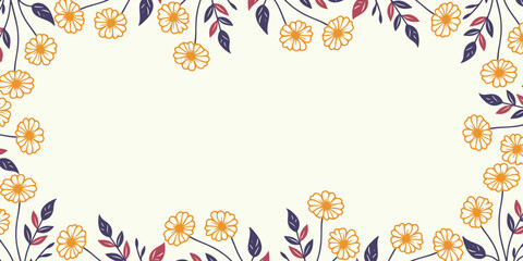 hand drawn floral background with elegant abstract structure.minimal design for scrapbook poster and wedding card

