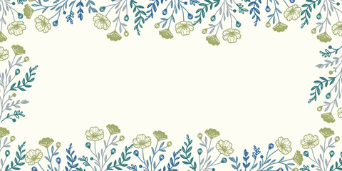 botanical themed floral wall with abstract inspiration.template for greeting invitation and decorative textile background

