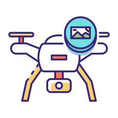 This Drone icon is suitable for Transportation, Travel and Tourism, etc