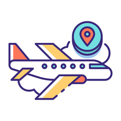 This Plane icon is suitable for Transportation, Travel and Tourism, etc
