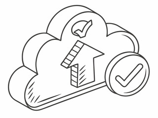 Professional Simple Line Art Icon Of A Cloud With An Upload Ar Icon