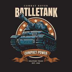 Obraz premium Vector Illustration of Tank with Detailed Illustration Available for Tshirt Design