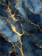 Elegant dark navy marble texture with luxurious gold veins