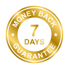 7 days money back guarantee icon vector for graphic design, logo, website, social media, mobile app, UI illustration