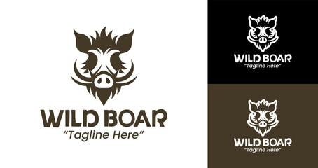 Strong Wild Boar Emblem Logo with Modern Professional Branding