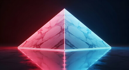 Marble pyramid, Pyramid, Neon lights, Illuminated Marble Pyramid with Neon Lights