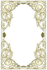 Decorative ornate retro floral blank frame template