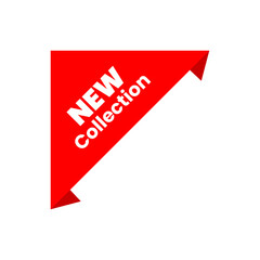 Red corner ribbon icon with an arrow, a sale tag, or a new label, perfect for web banner design or discount promotion illustration