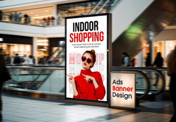 Shopping Mall Advertising Indoor Banner Mockup