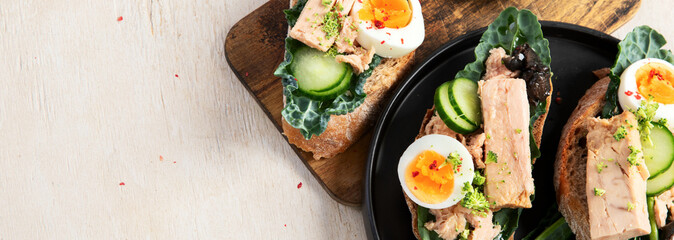 Homemade tuna sandwiches.