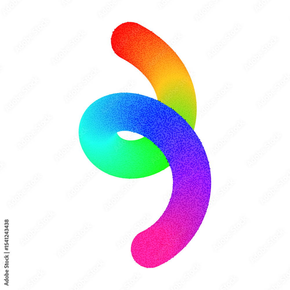 Canvas Prints abstract wavy gradient lines with playful squiggle shapes, colorful ribbon elements, geometric doodl