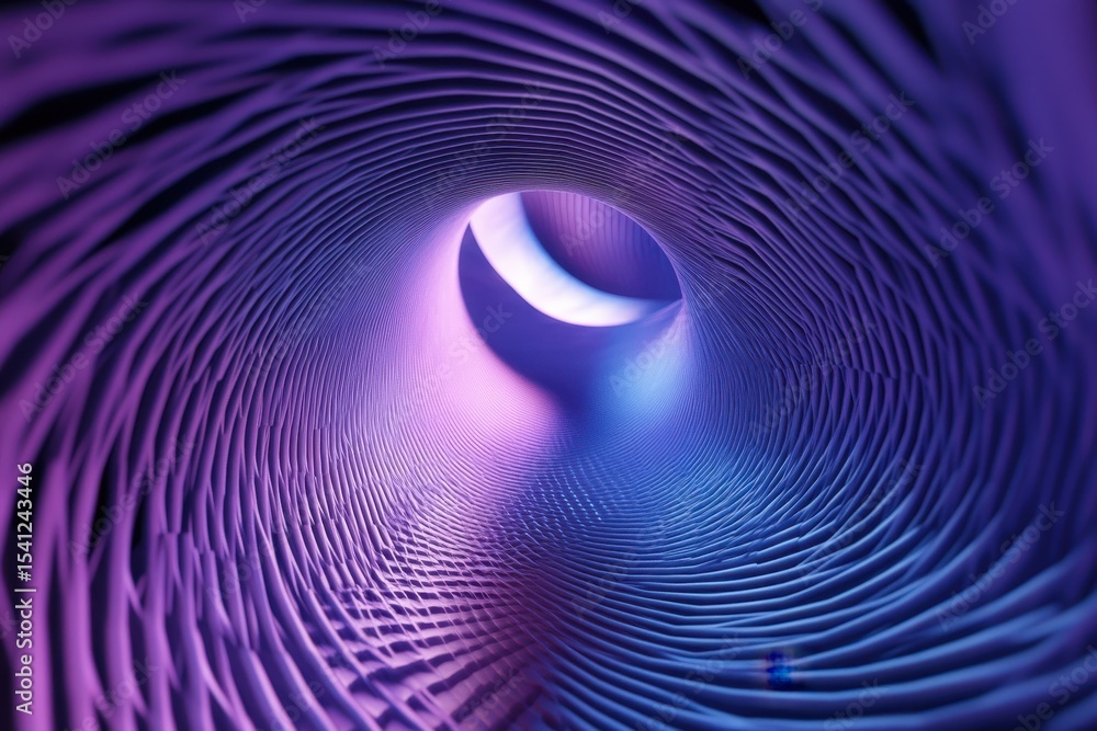 Poster vibrant geometric wormhole with intricate patterns and soft light effects showcasing an abstract jou