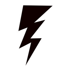 Thunder hand style comic energy flash. Drawn lightning bolt electric icon. Flat vector illustration isolated on white background.