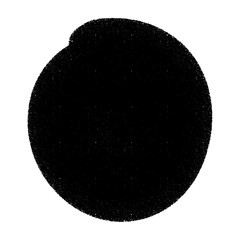 crayon texture round grunge brush. Circular paint splashes in crayon textures. Flat vector illustration isolated on white background.