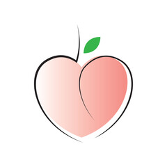 logo simple peach vector icon symbol modern illustration design