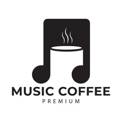 logo simple music coffee vector icon symbol modern illustration design