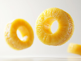 Floating pineapple rings fresh fruit