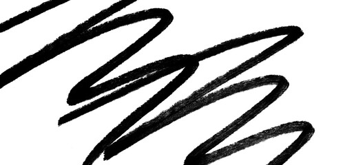 Abstract Black Brush Strokes on Transparent Backdrop for Creative Designs and Artistic Overlays in Graphic Projects