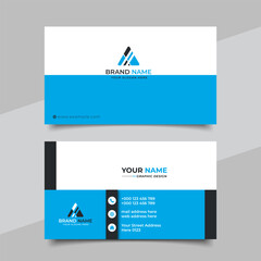 Creative modern blue business card design  name card corporate visiting card and simple clean template vector design