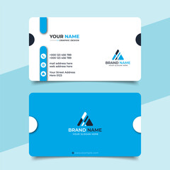Creative modern blue business card design  name card corporate visiting card and simple clean template vector design